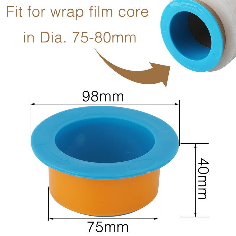 OVOV 10 Pairs Stretch Wrap Dispenser Shrink Wrap Handle Stretch Wrap Holder Stretch Film Wrap for Moving Plastic Hand Saver Fit for 3    Core (Blue+Orange) - Image 2